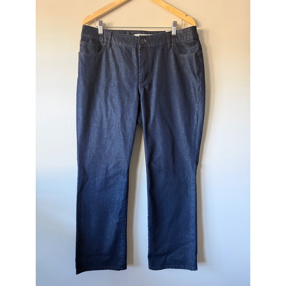 Chico's Platinum Denim Boot Leg Jeans Size 2.5 Regular Deep Rinse Wash Blue NWT